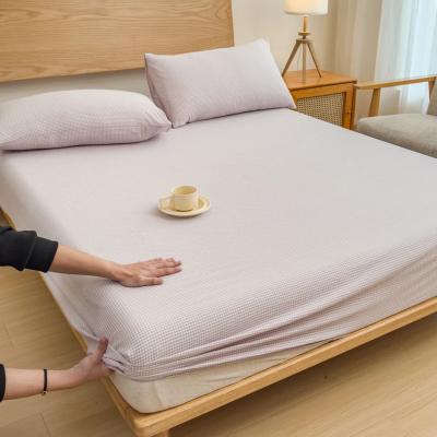 LuxeGrid Cotton Sheet – Queen Size Soft &amp;amp; Stylish Fit