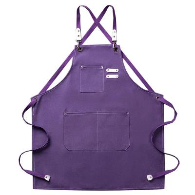 New Fashion Canvas Kitchen Apron Purple