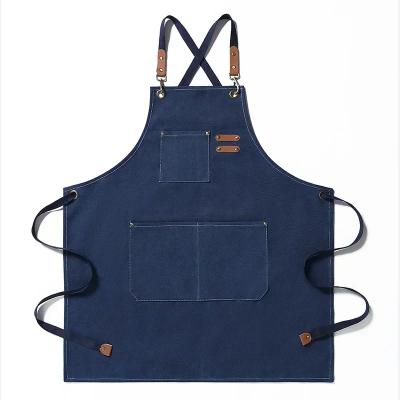 New Fashion Canvas Kitchen Apron Blue