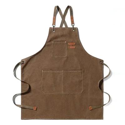 New Fashion Canvas Kitchen Apron Brown