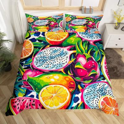 Fruit Galaxy Swirl Queen 3Pce Duvet Cover Set