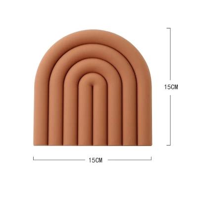 Rainbow Silicone Table Mat  Heat Resistant Coaster and Pot Holder Red 15cm