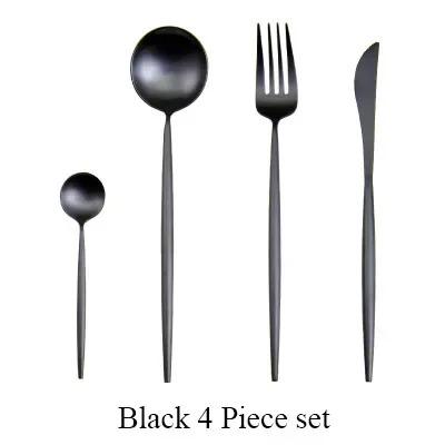 Luxury Stainless Steel 18/10 Matte Black Finish Cutlery Set 4pce