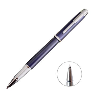 New Classic Parker Metal Roller Pen Navy With Silver Trim