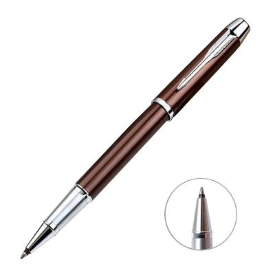 New Classic Parker Metal Roller Pen Brown With Silver Trim